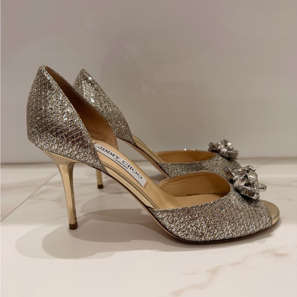 Jimmy Choo Glittering Gold Heels - Picture 2 of 7